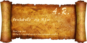 Andaházy Ria névjegykártya